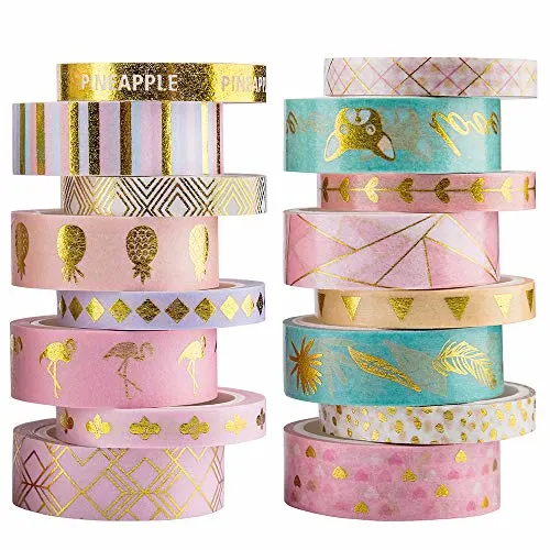  Cute Washi Tape Set with 3 sizes, 15mm 8mm and 3mm Wide Skinny  and Thin, Decorative Holiday Craft Tape, Colorful Tape, Floral Japanese  Pastel Seasonal Art