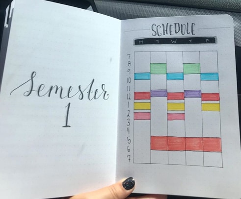 School Spread for Bullet Journal