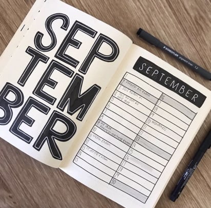 Monthly Spread for school
