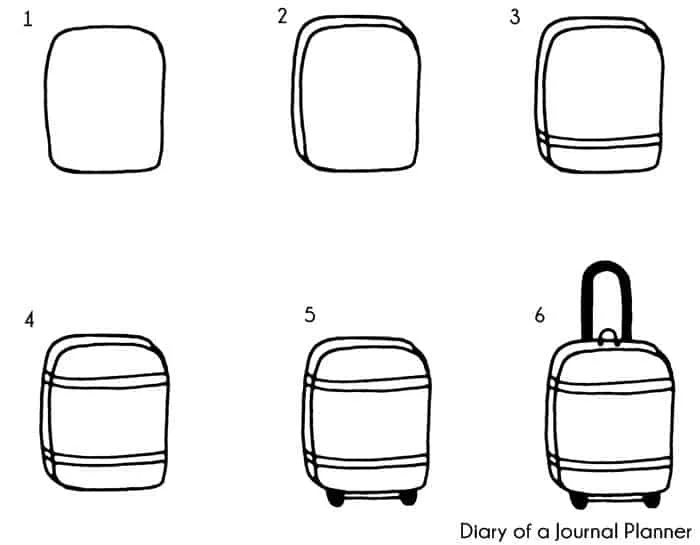 hand luggage doodle tutorial