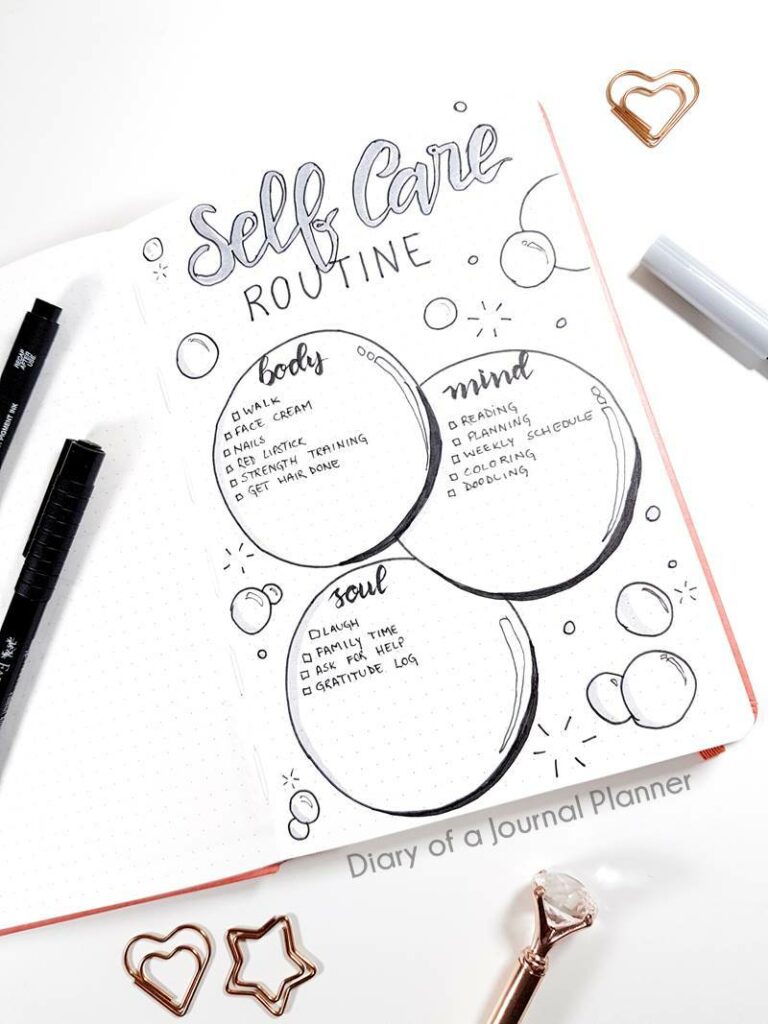 Self care Journal Ideas (15 Inspiring Bullet Journal Self Care Pages)