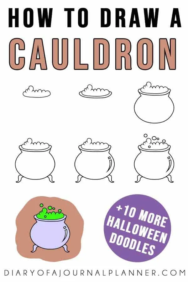 halloween cauldron doodle