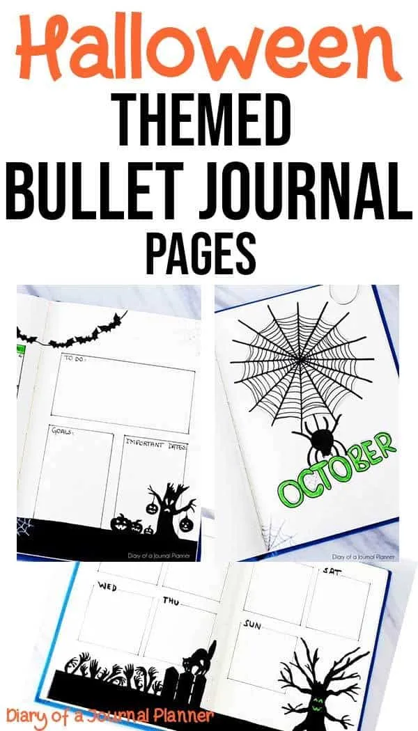 Halloween bullet journal theme pages