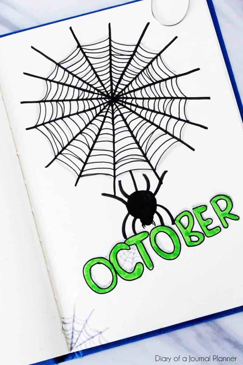 Halloween bullet journal cover page