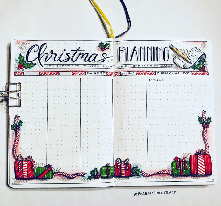 Christmas Bullet Journal Spread