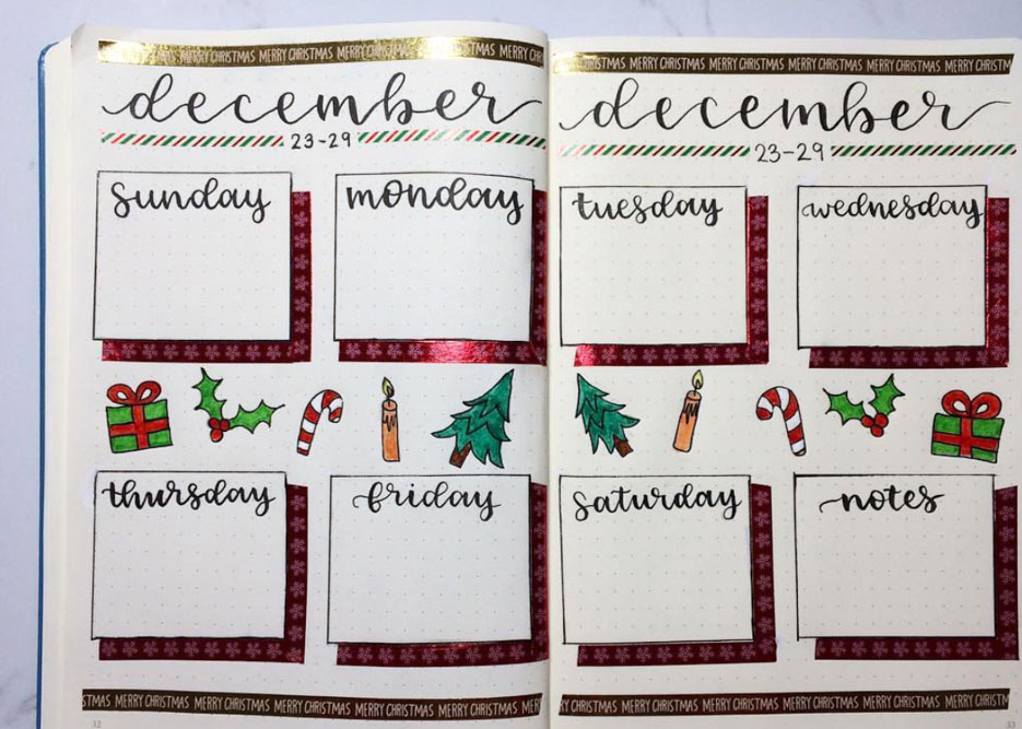 Holiday Themed weekly pages