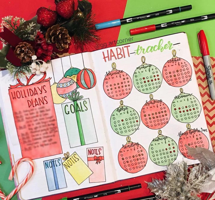 Festive habit tracker idea