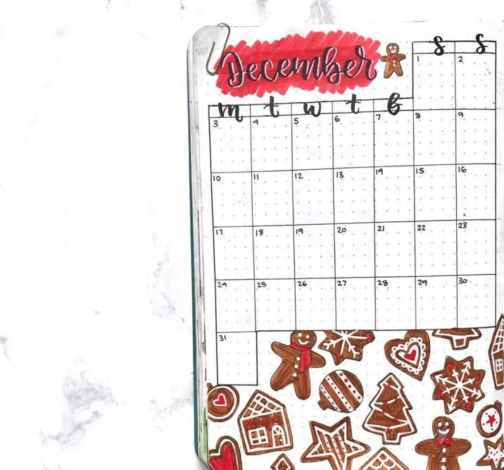 festive monthly spread