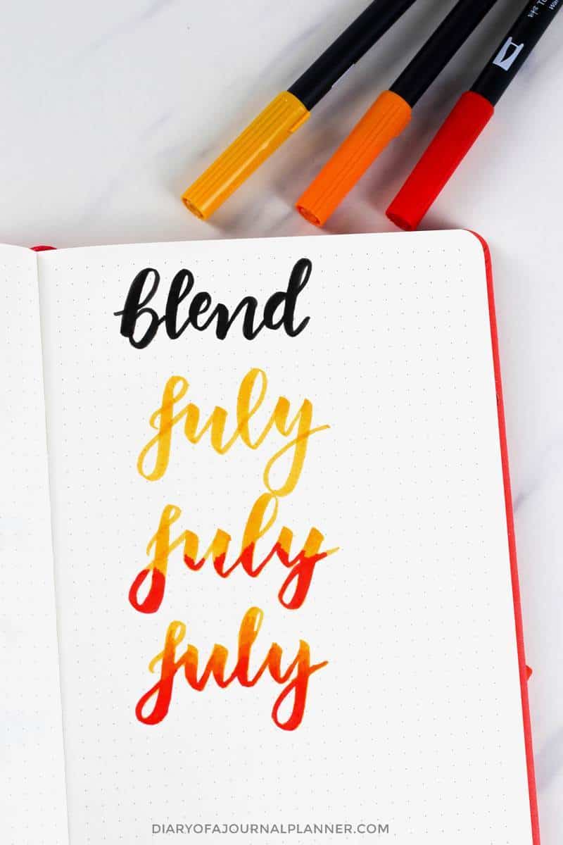 blending brush lettering