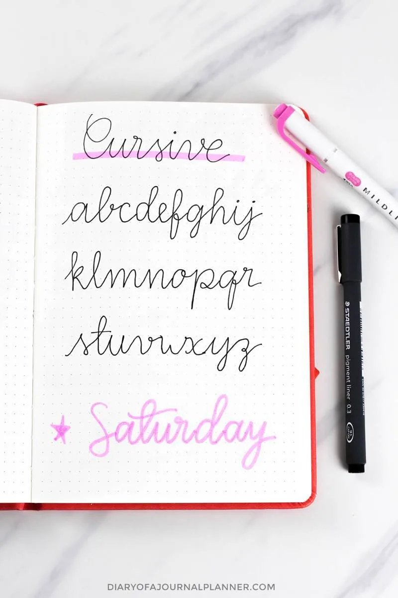 cursive journaling fonts handwriting