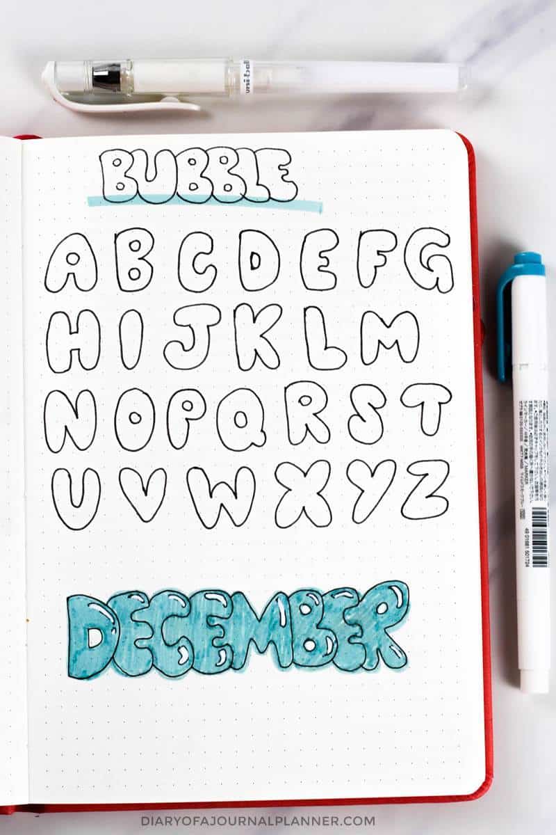 bubble font for bullet journal