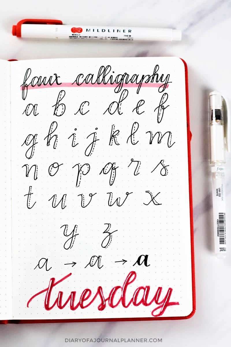 Bullet Journal Calligraphy Alphabet 1071