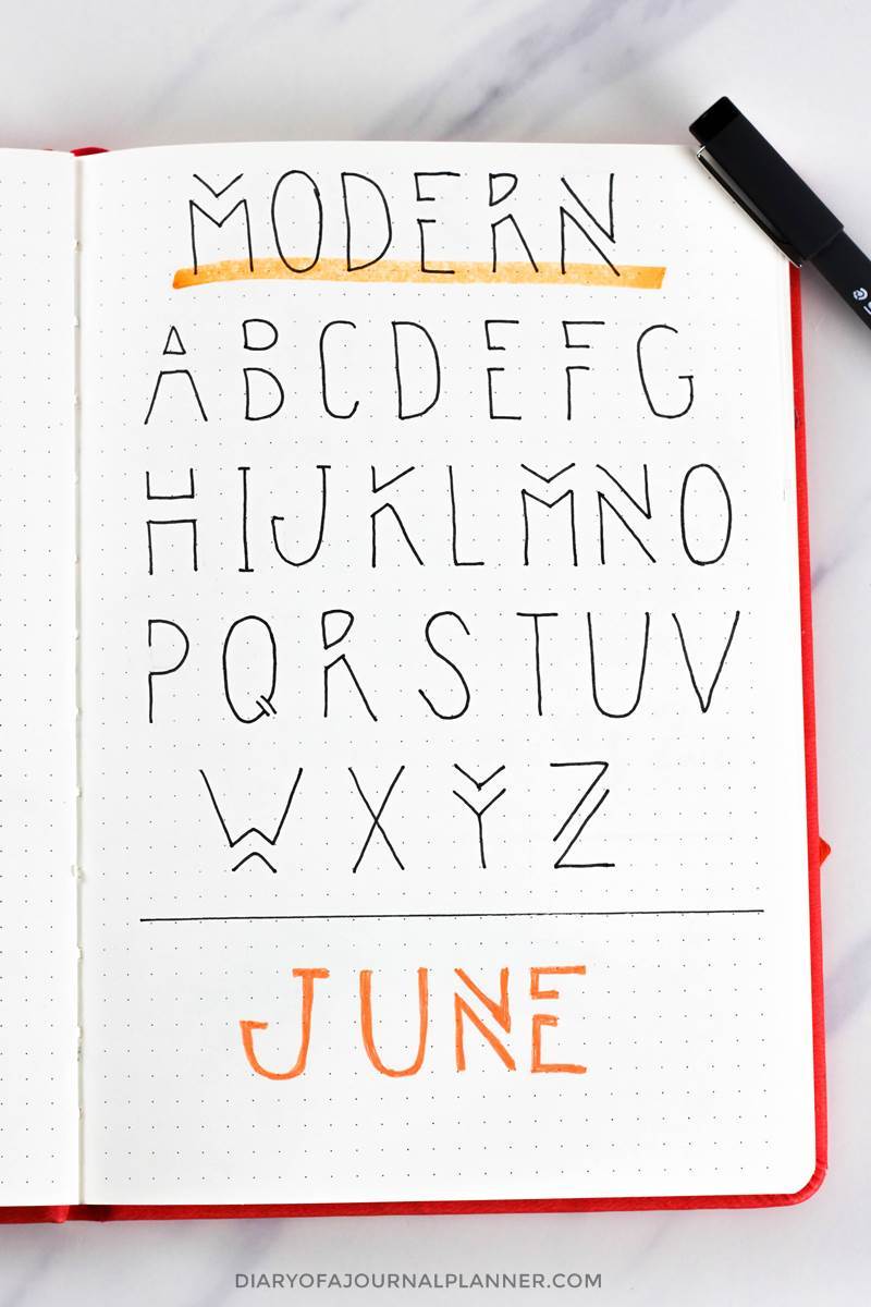Modern bujo font