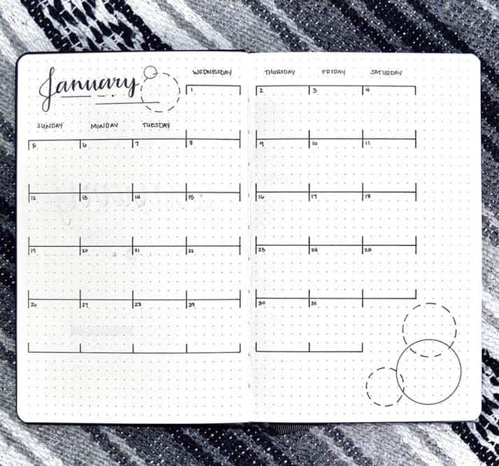 Easy Monthly spread