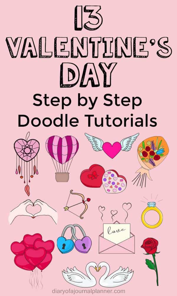 How to draw valentine's day doodles