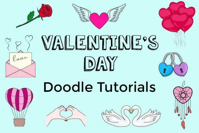 How to draw valentine's day doodles
