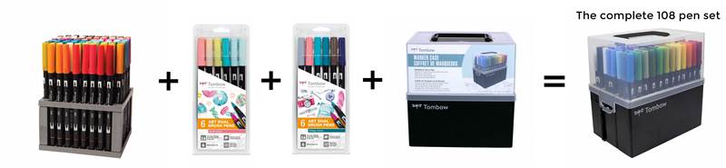 Tombow ABT Dual Brush Pen Box Case 108 Set 