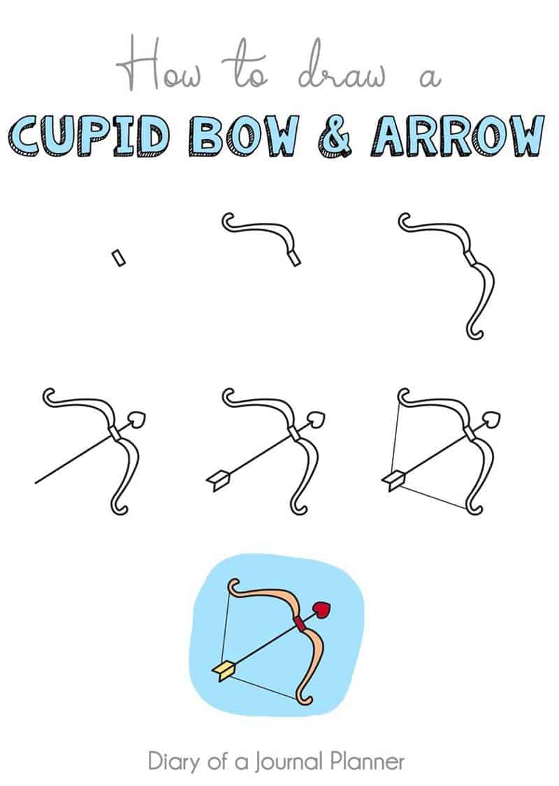 cupid bow and arrow doodle
