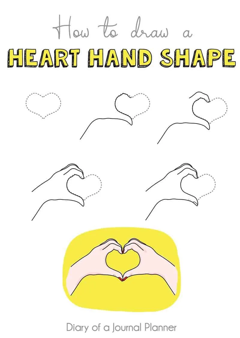 heart hand shape doodle
