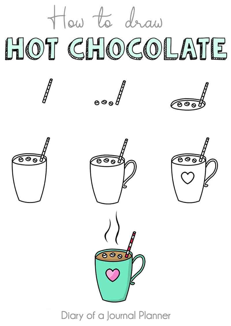 how to draw hot chocolate