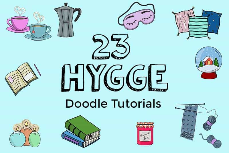 Hygge doodles with step by step instructions