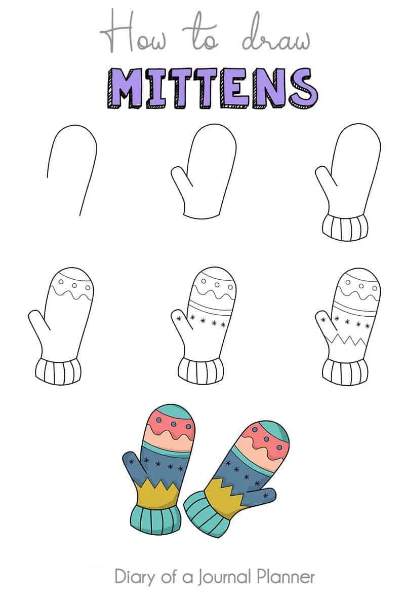 how to draw mittens