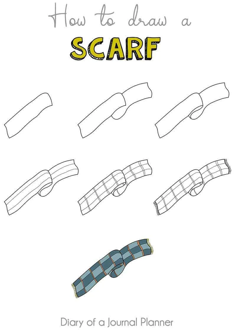 how to draw a scarf