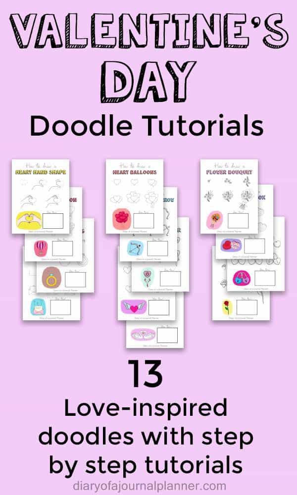 Valentine's day doodle tutorials