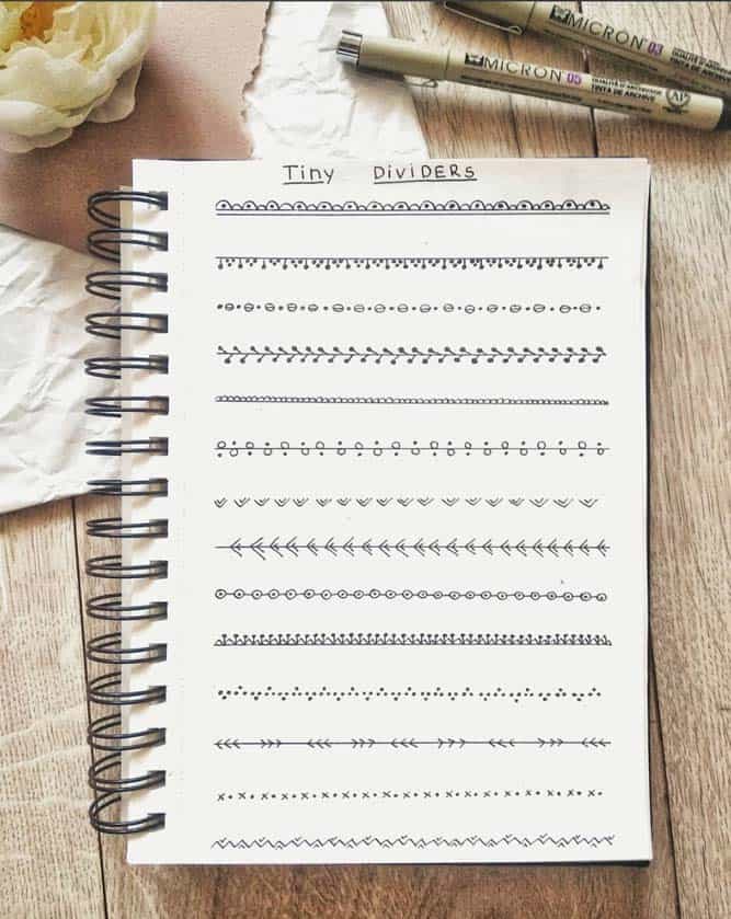 Tiny bullet journal border