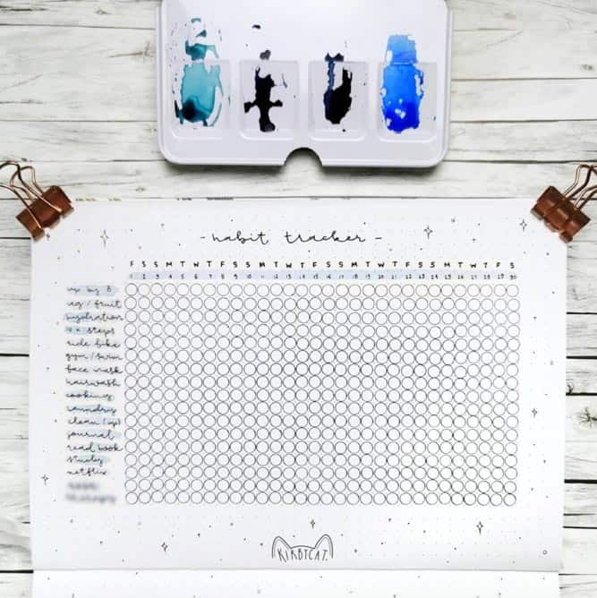 Bullet Journal water tracker 