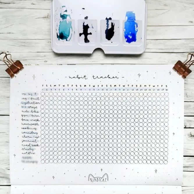 Free Printable Water Tracker Bullet Journal Page