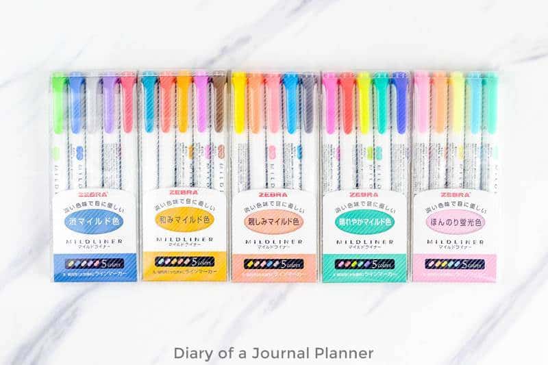  Zebra Mildliner highlighter pen set, 25 Pastel Color