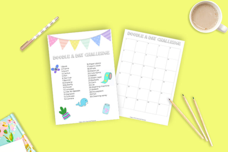 Fun Doodle Challenge For 30 Days With Free Printables