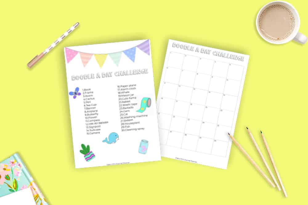 Fun Doodle Challenge For 30 Days With Free Printables (Perfect For All Drawing Skills)
