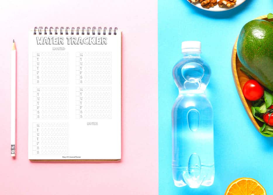 Free Printable Water Tracker Bullet Journal Page