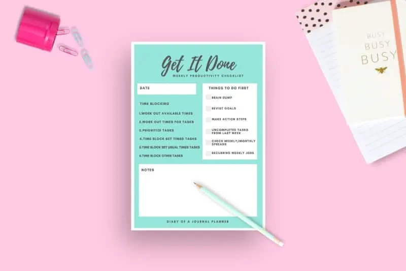 Productivity Planner page