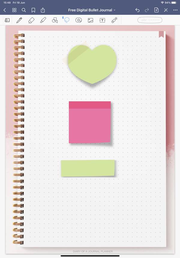 Digital bullet journal stickers