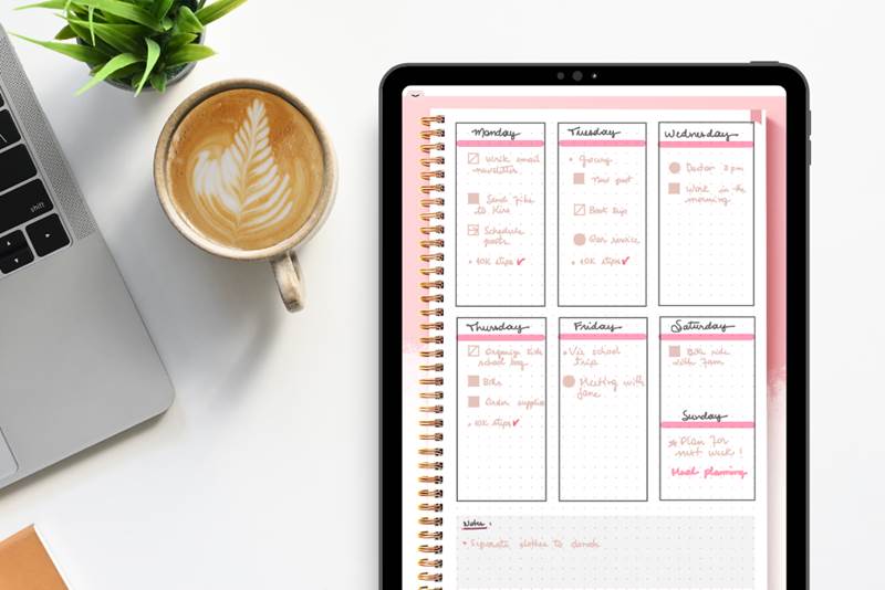 digital planner, dotted bullet journal style, download, undated The Ultimate Digital Success Planner