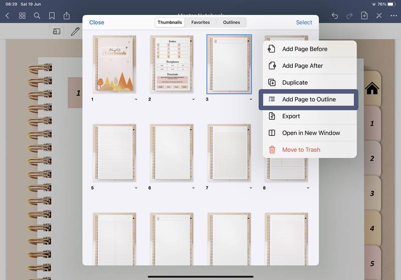 How to use Goodnotes outline