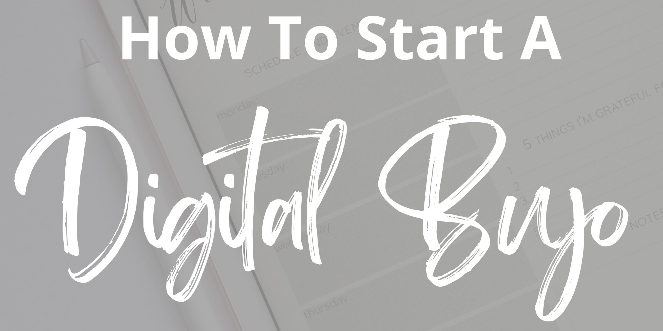 how to start a digital bullet journal