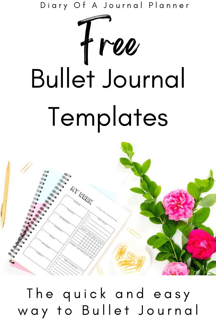 Image showing Free Bullet Journal Template Weekly