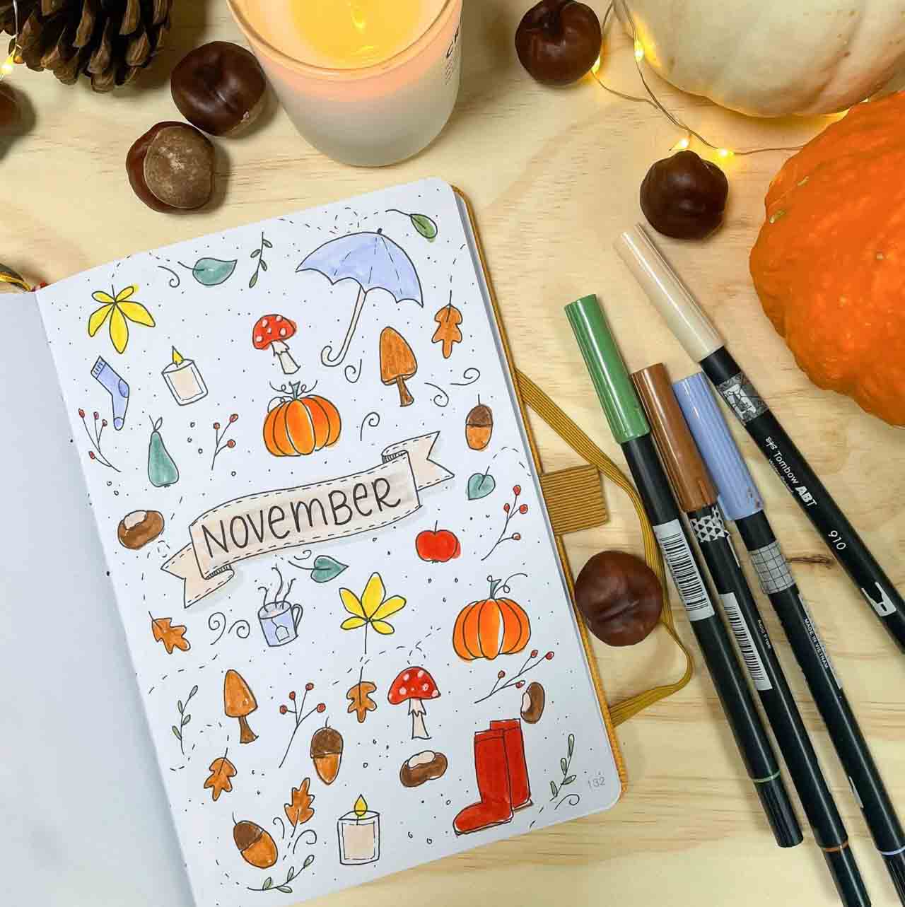 Fall Bullet Journal Cover page