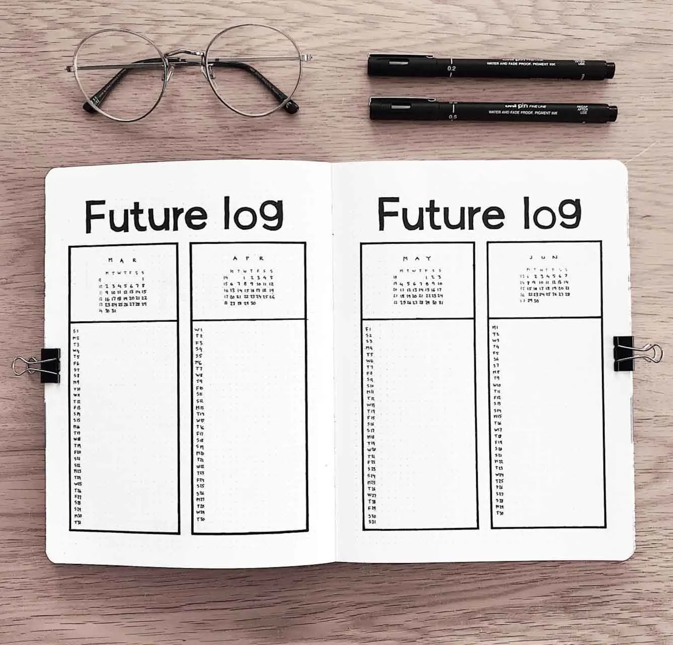 Bujo Work Future Log Spread