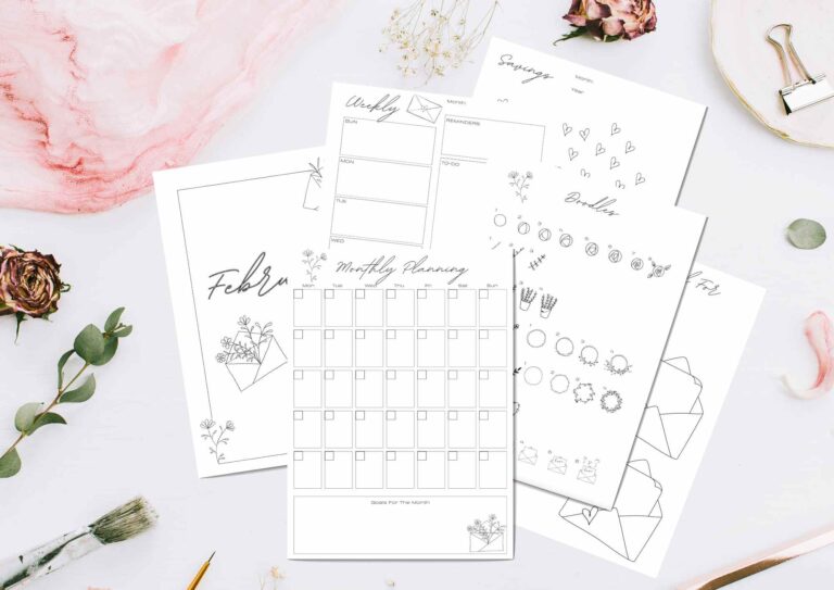 February Bullet Journal Ideas - With Free February Bujo Printable