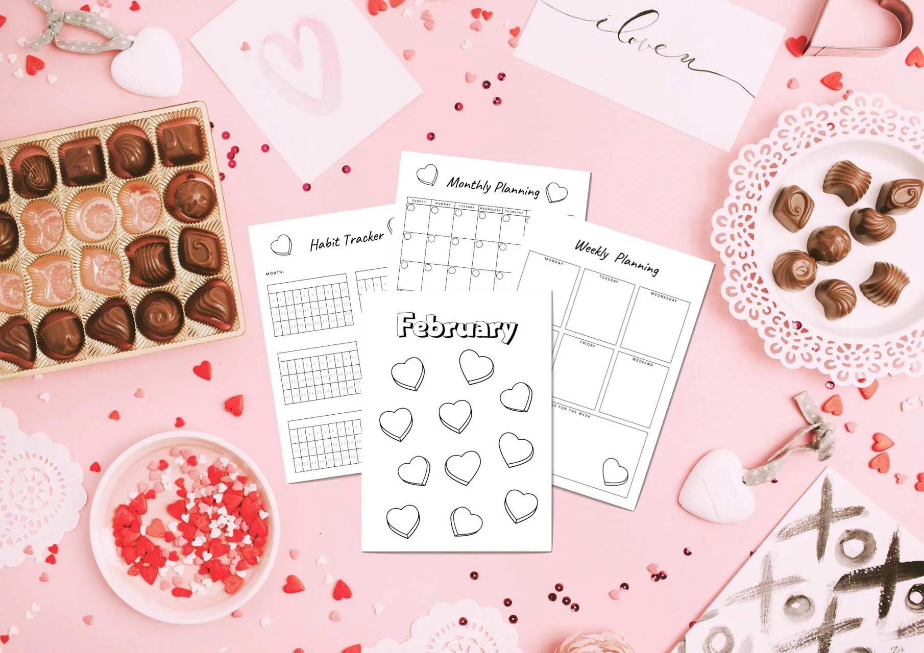 Free Printable February Bujo Pages