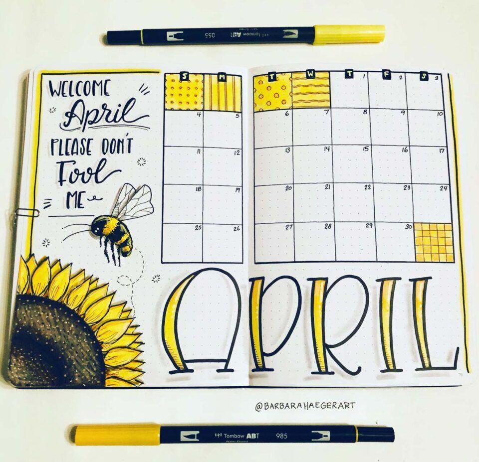 Easy Ideas For Your April Bullet Journal – FREE April Bujo Printable