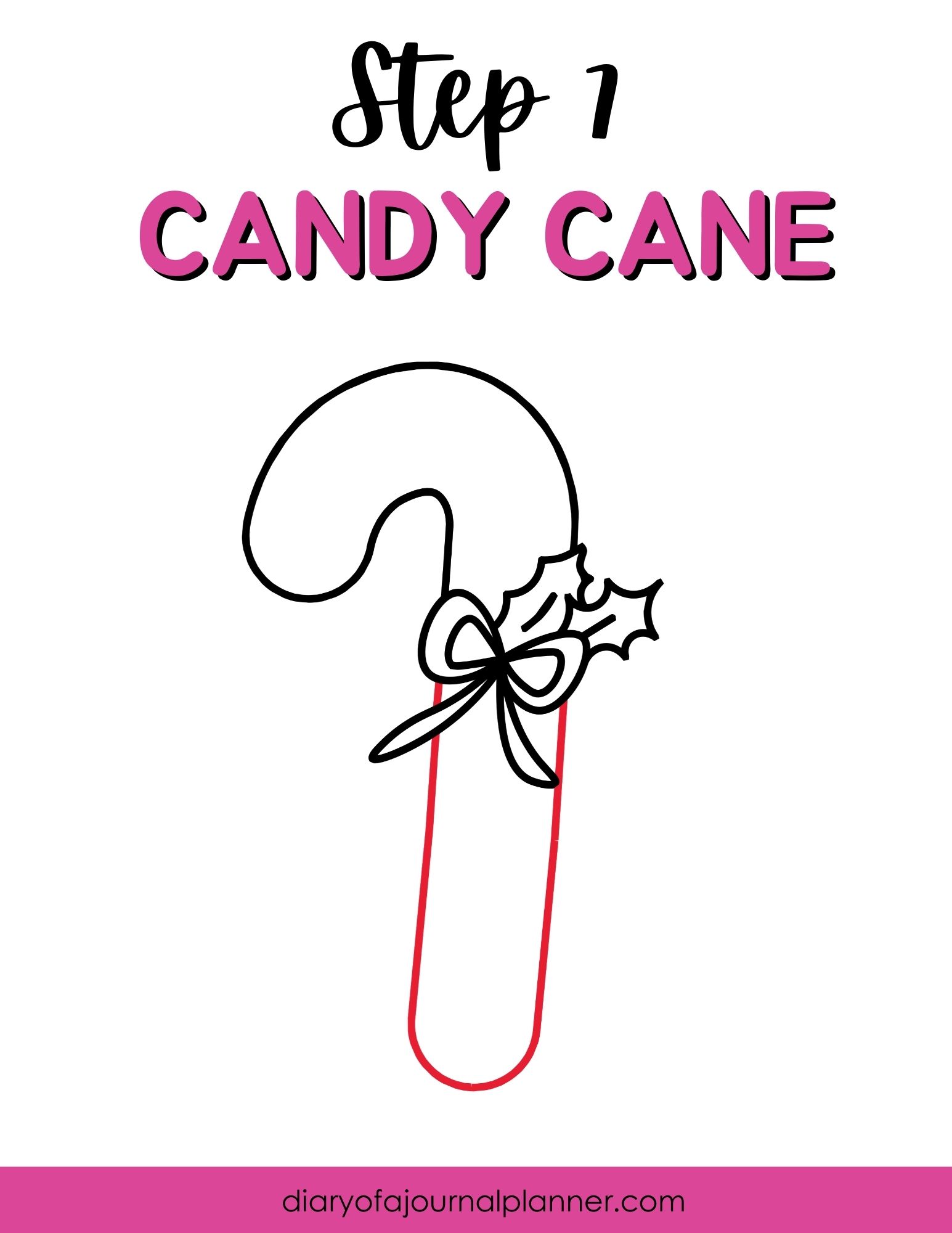 Step 7- stripy candy cane doodle step-by-step