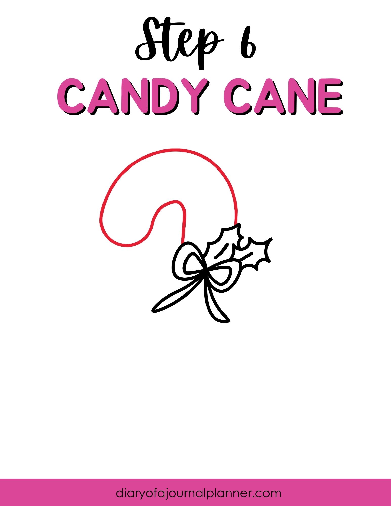 Step 6- beginners candy cane drawing