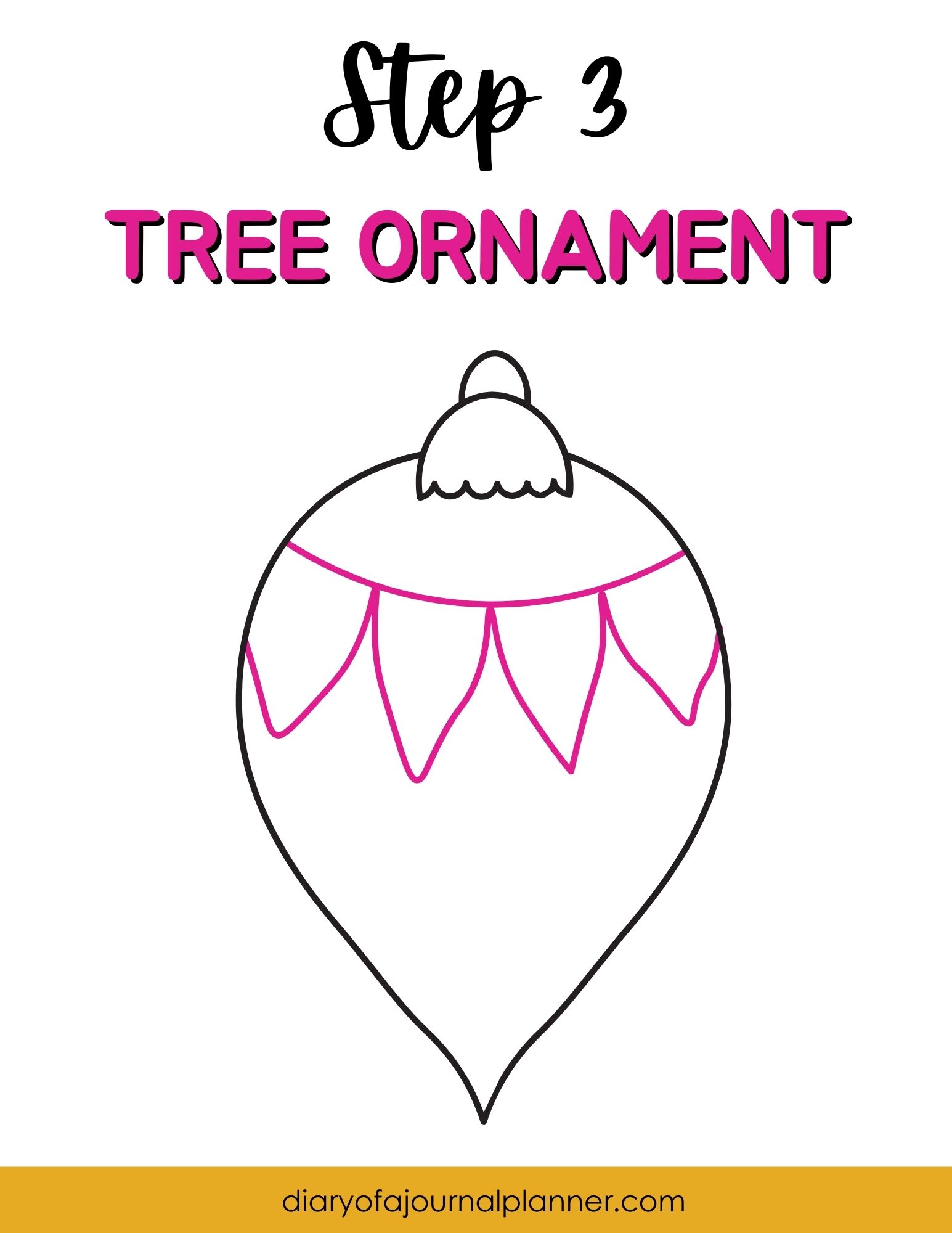 Step 3 - tree bauble doodle tutorial