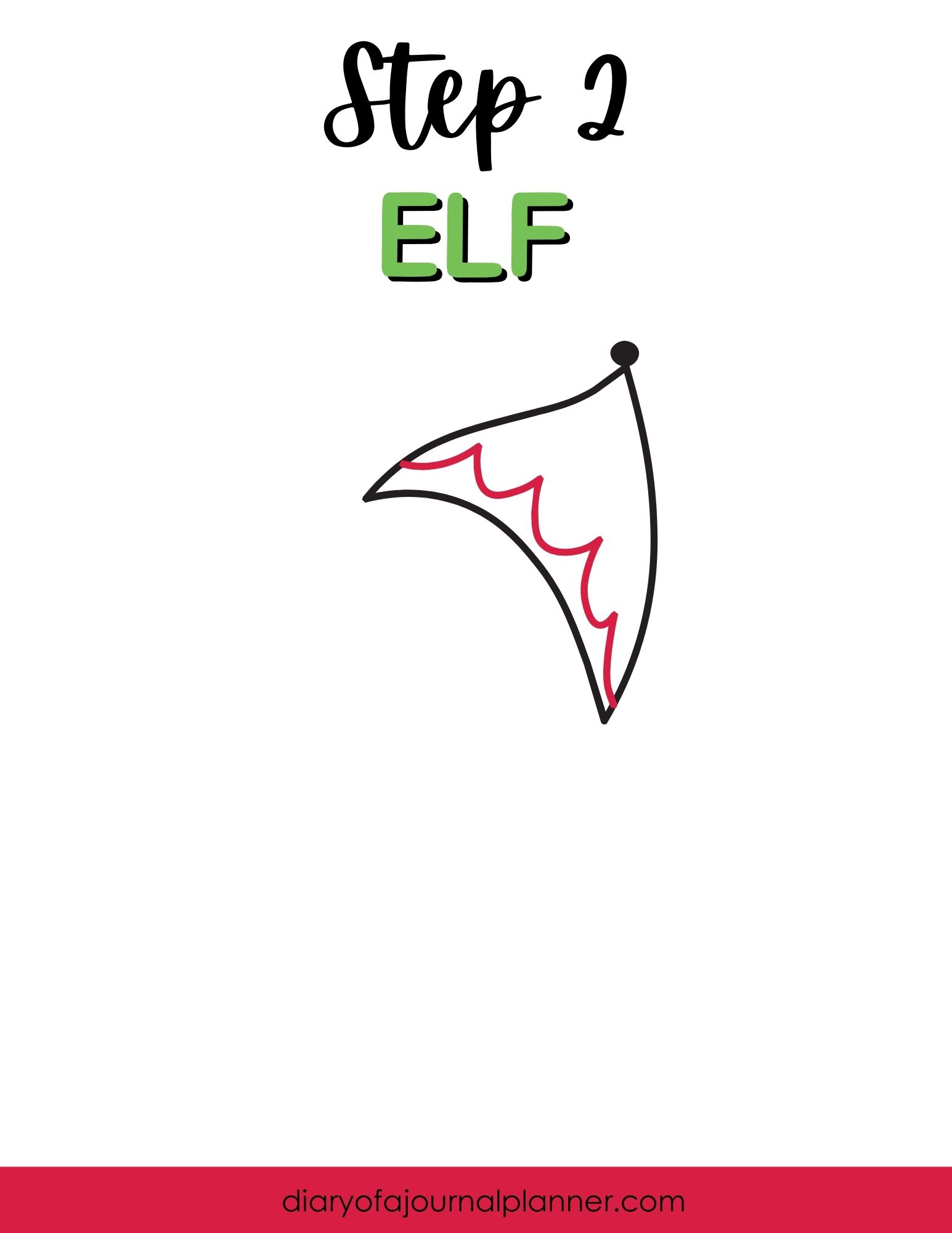 Step 2 - beginners santas elf doodle